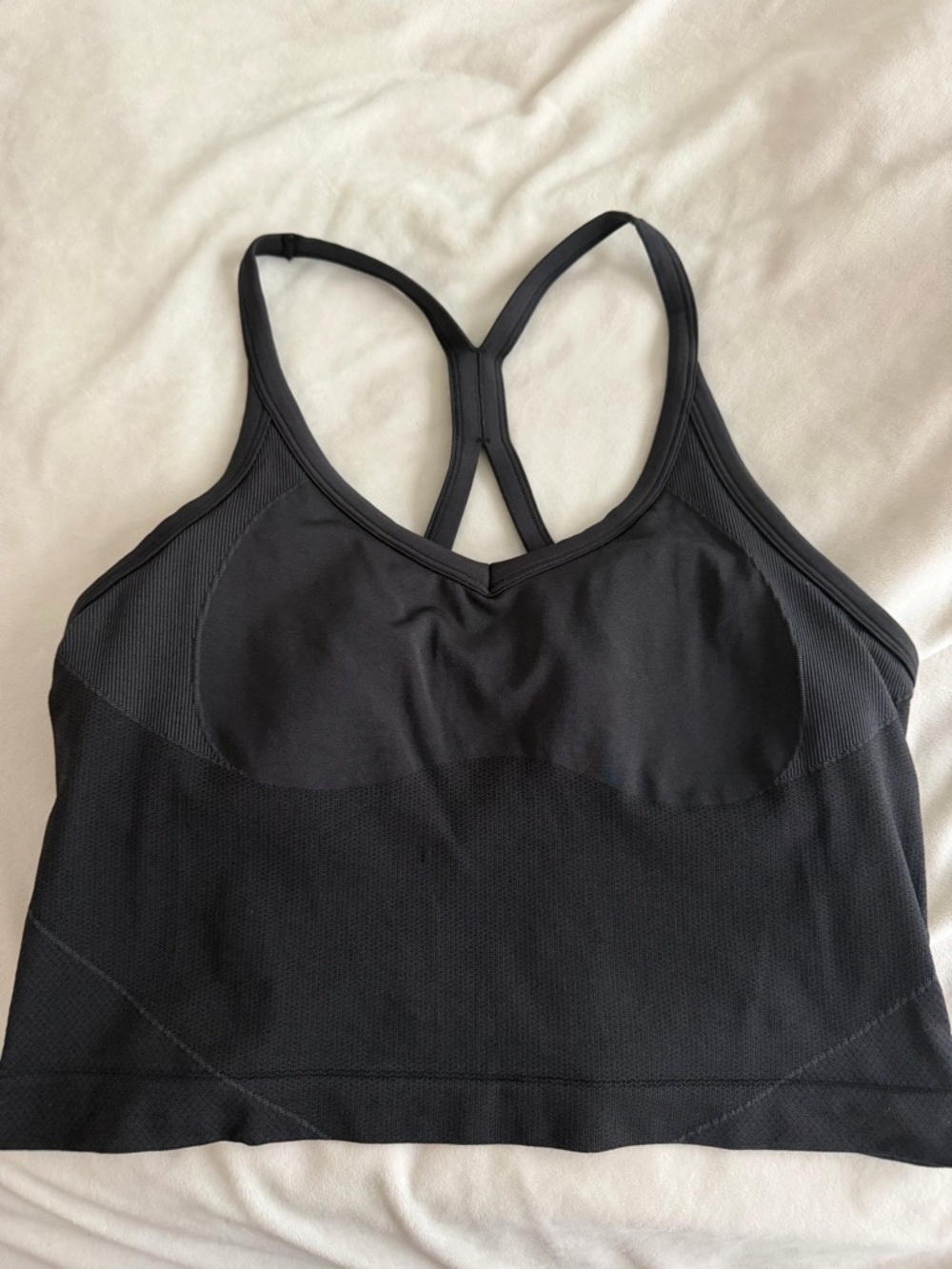 lululemon athletica Black Seamless Racerback Crop Sports Bra